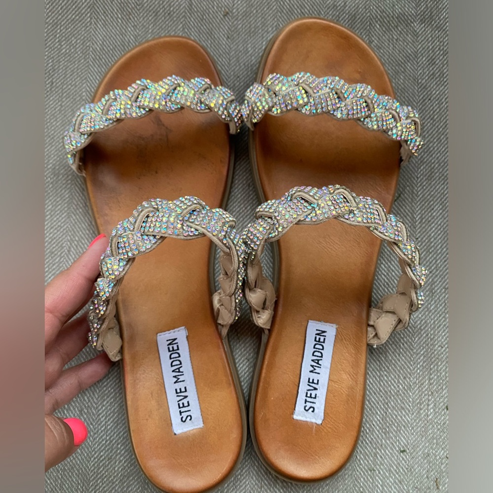 Steve Madden Sparkle Slide Sandals 7.5